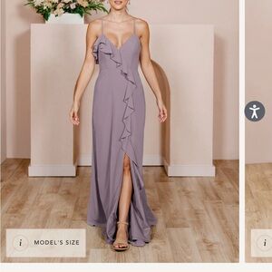 Revelry Paloma Chiffon Dress in Wisteria 8